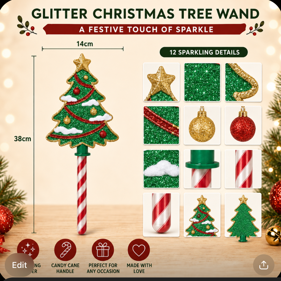 ChristmasCheer™ MagicTap Wand – Contactless Christmas Card Holder