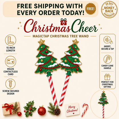 ChristmasCheer™ MagicTap Wand – Contactless Christmas Card Holder