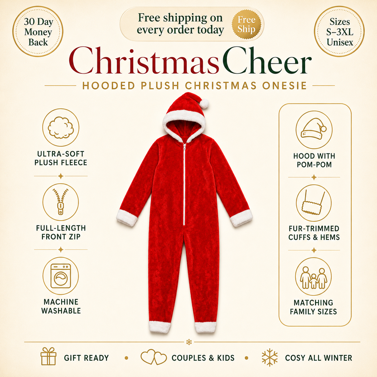 ChristmasCheer™ Santa Snuggle Onesie
